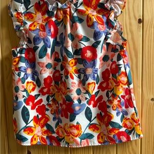 Floral Ruffle Sleeveless Top